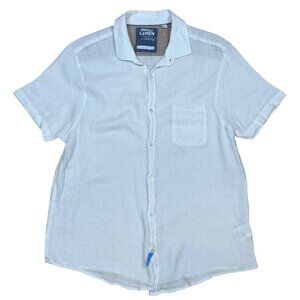 Montauk Linen By Essex Crossing Mens White Linen Blend Button Up XL